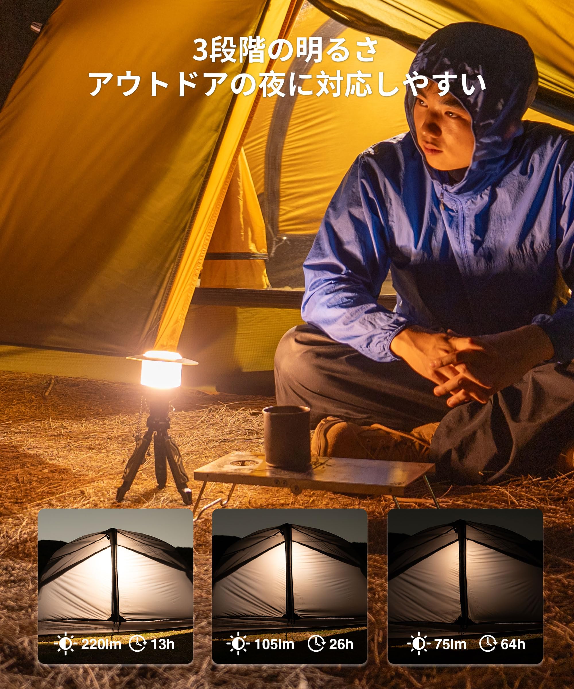 Amazon.co.jp: OneTigris キャンプランタン 充電式ライト 3色切替 無